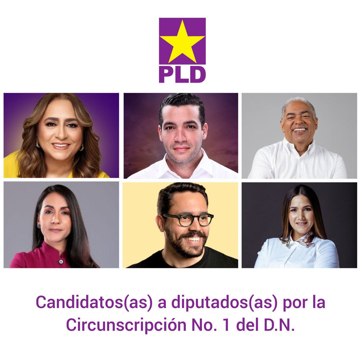 La oferta electoral de candidatos a diputados del <a href="/PLDenlinea/">PLD</a>, para la Circunscripción #1 del Distrito Nacional, está integrada por seis estrellas que harán una excelente labor desde el Congreso Nacional.

Ganaremos✌🏼