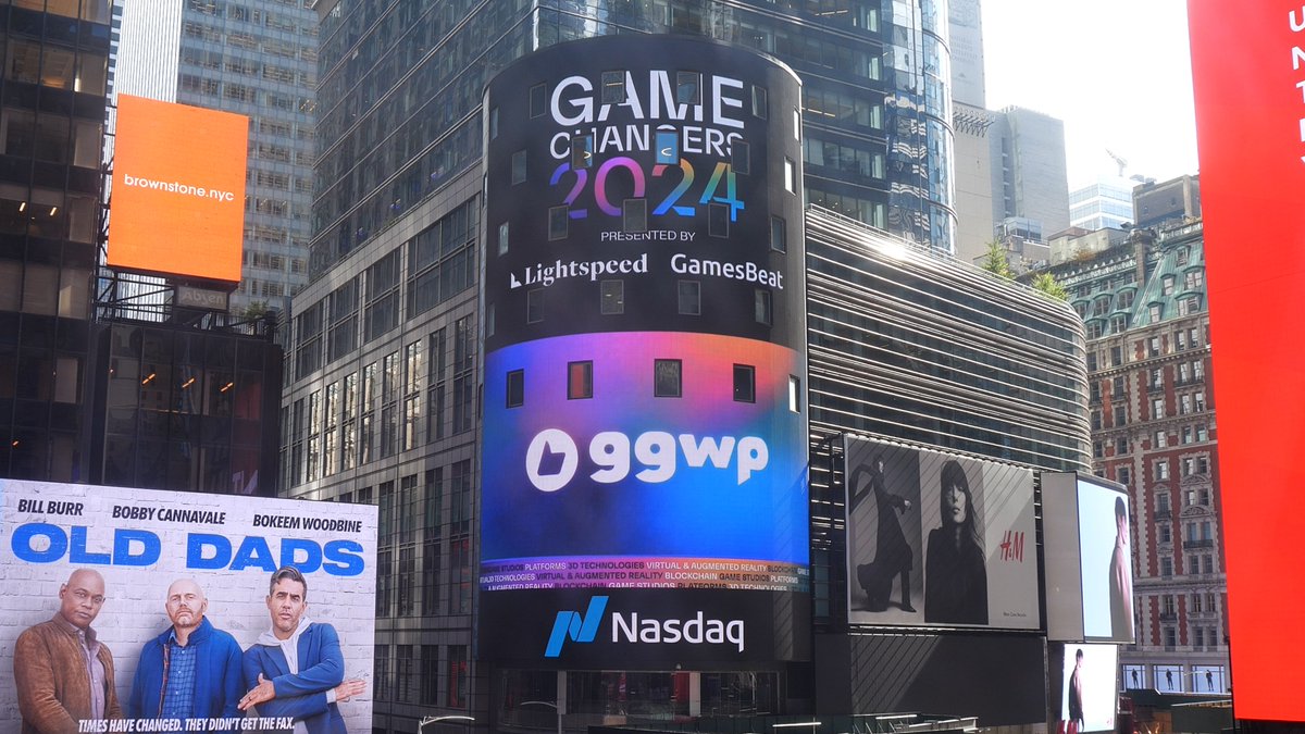 📷 What an exhilarating moment! 📷 Seeing GGWP featured on the iconic @Nasdaq screen in Times Square along with the other 2024 Game Changer award winners selected by @Lightspeed and @GamesBeat is beyond words. #GGWP #GameChangers2024 #TimesSquareTakeover