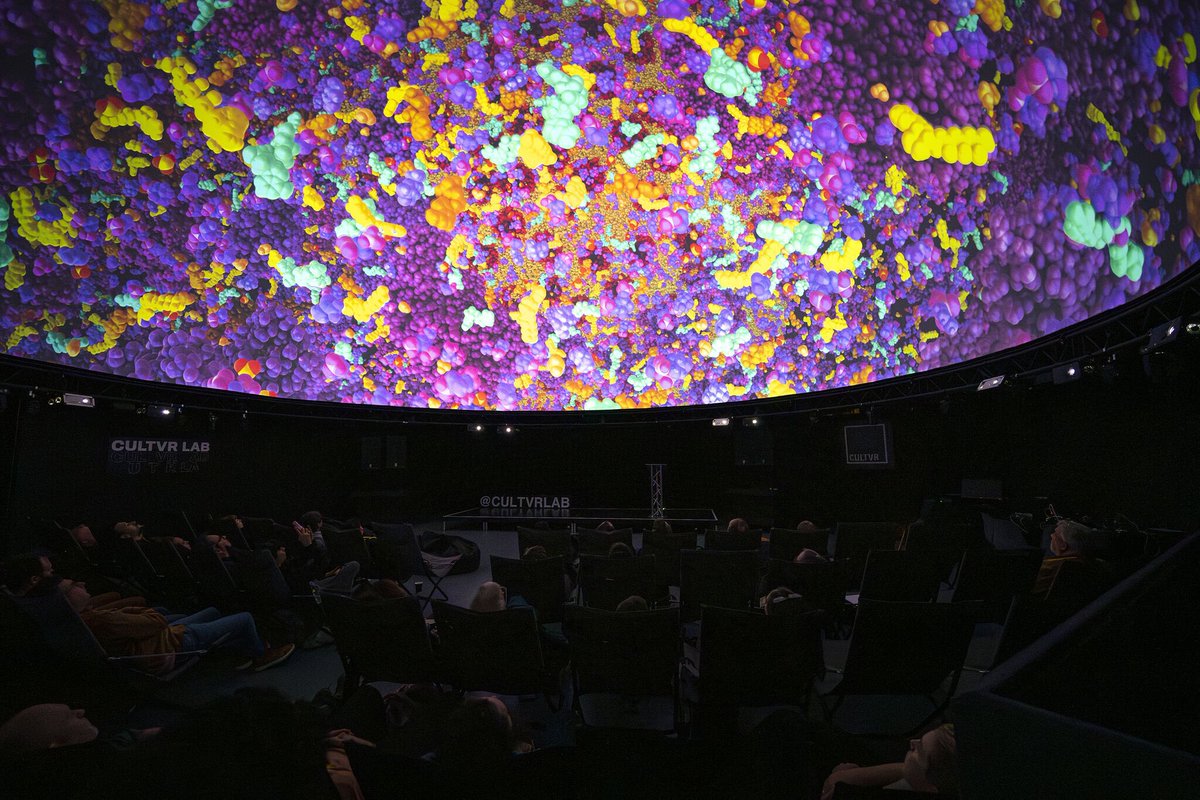 ImmersiveLtd's tweet photo. Just over two weeks ago, we were at the annual #fulldome festival hosted by our long-term partners @fulldomeuk. Hosted at CULTVR in Cardiff, this state-of-the-art #immersive venue was perfect for hosting a programme filled with exciting new dome content from around the world. https://t.co/uZhf4nqlFY