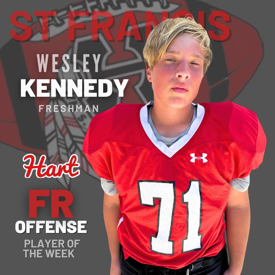HartHSFootball's tweet photo. Congratulations to our Freshman Players of the Week 🔥St Francis #gohartorgohome https://t.co/UwqvPqFruv