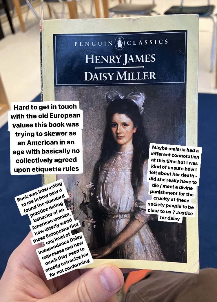 Book 16 Henry james daisy miller Cruel Europeans denouncing normal romantic independence as savagery, revealing they are the ones who are savage. Not sure how I felt about her death— maybe malaria had a different connotation at this time ..