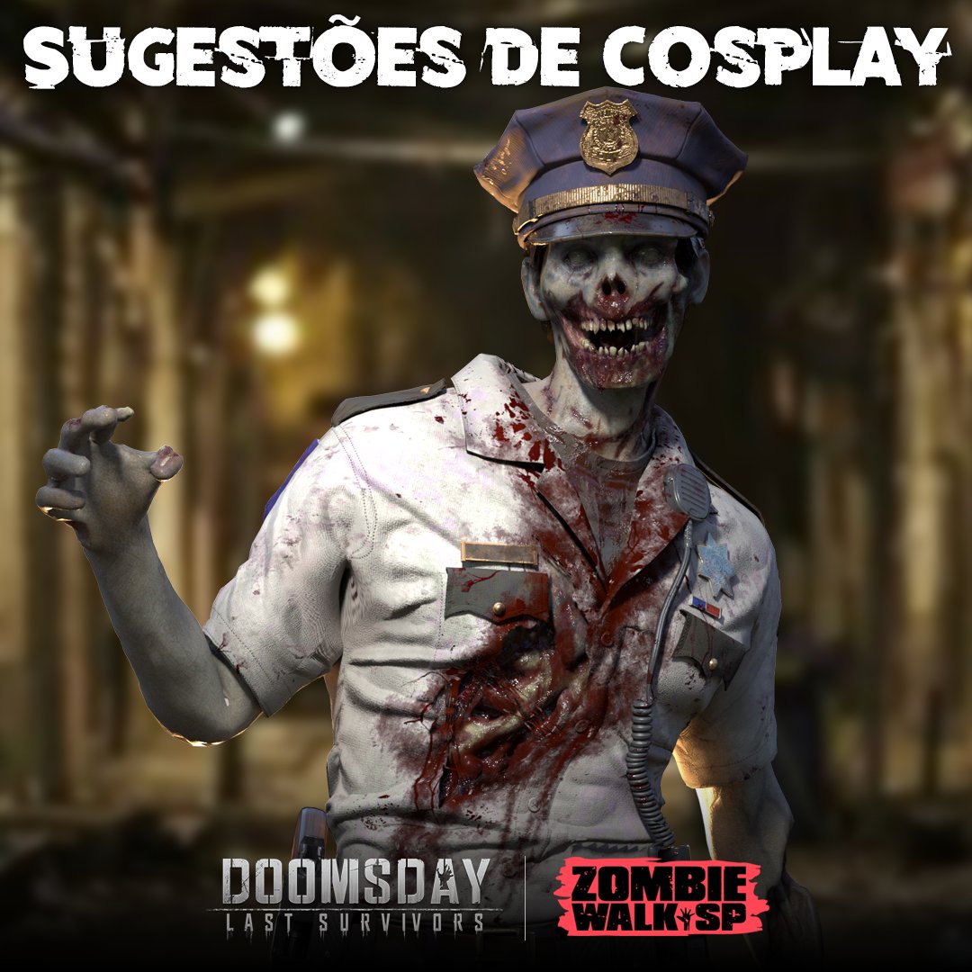 zombiewalksp's tweet photo. Ainda não tem cosplay ou maquiagem para o evento? Se liga nessas referências retiradas direto de Doomsday: Last Survivors, apoiador do evento! 

Baixe Doomsday pelo link e já comece com um pacote de itens no valor de 100 USD! 

Jogue agora: https://t.co/NcbwLBhkCJ https://t.co/Y3qmE5YWnr