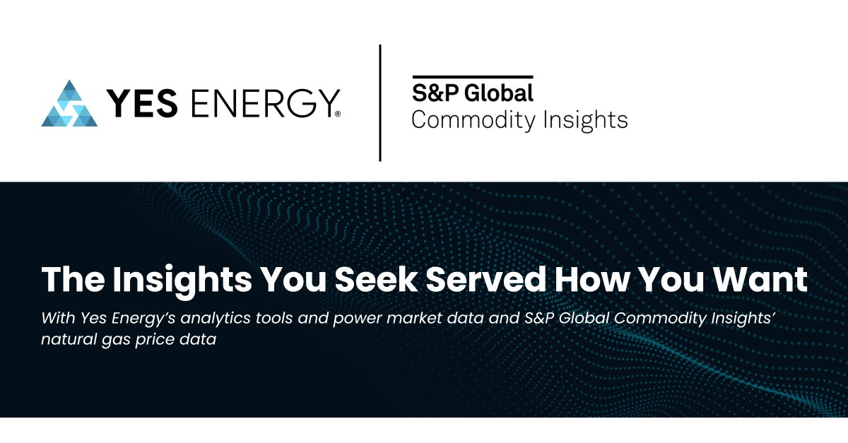 Yes Energy (@yesenergy) on Twitter photo Pair Yes Energy’s powerful analytics tools for power markets with <a href="/SPGCI/">S&P Global Commodity Insights</a>’ natural gas price data!
hubs.ly/Q026KXwk0 Pair Yes Energy’s powerful analytics tools for power markets with <a href="/SPGCI/">S&P Global Commodity Insights</a>’ natural gas price data!
hubs.ly/Q026KXwk0