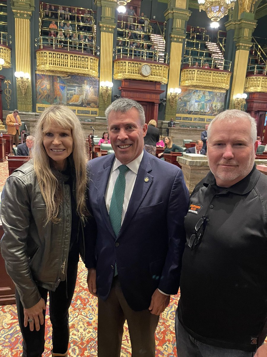 Celebrating 120 years of <a href="/harleydavidson/">Harley-Davidson</a> in the @pasenate today.  <a href="/KarenDavidsonHD/">Karen Davidson</a>  <a href="/WHP580/">Newsradio WHP 580</a> and Holly Love in the building.