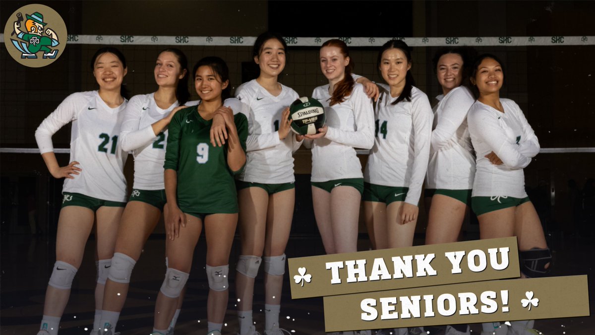 SHCathletics's tweet photo. Tonight we will recognize our senior players and families for their hard work and dedication they have given to SHC  over the last 4 years.  The ceremony will be immediately after the JV match finishes.  The Irish host @PresPanthers at 6pm.
#ForeverIrish☘️🏐☘️
📸: @BMC_Images https://t.co/xgpT77Euew