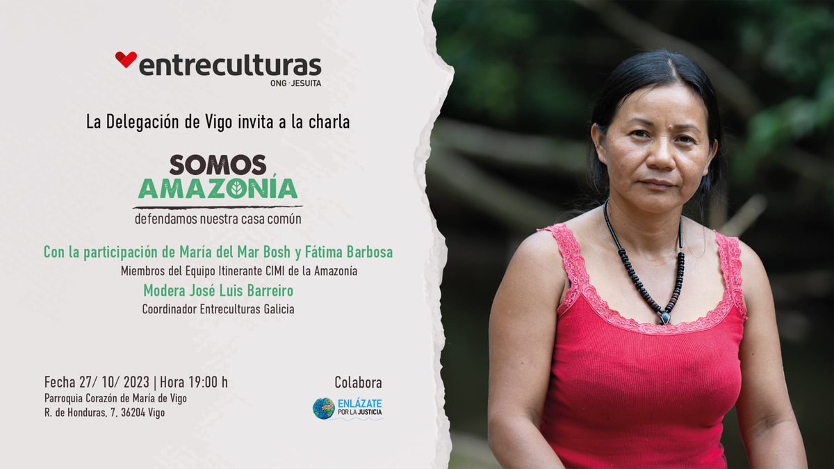 Este viernes, en Vigo, nos acercaremos a la Amazonía con Marira y Fátima, que llegan desde Manaus para compartir su vida en aquella zona del planeta.
<a href="/Entreculturas/">Entreculturas</a> #Amazonía #CasaComún