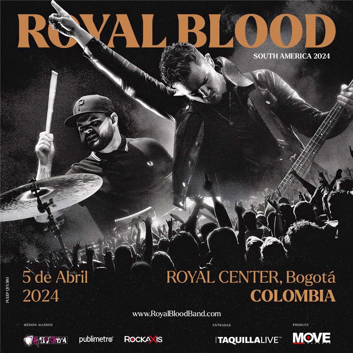 moveconcertsco's tweet photo. #NuevoAnuncio 🔥 Royal Blood en concierto: el dúo británico se presentará el 5 de abril en el Royal Center 🎫 Entradas en preventa con precio especial desde el 1 de noviembre hasta agotar existencias! #RoyalBloodEnColombia
#MoveExperience https://t.co/lcESz9TKKF