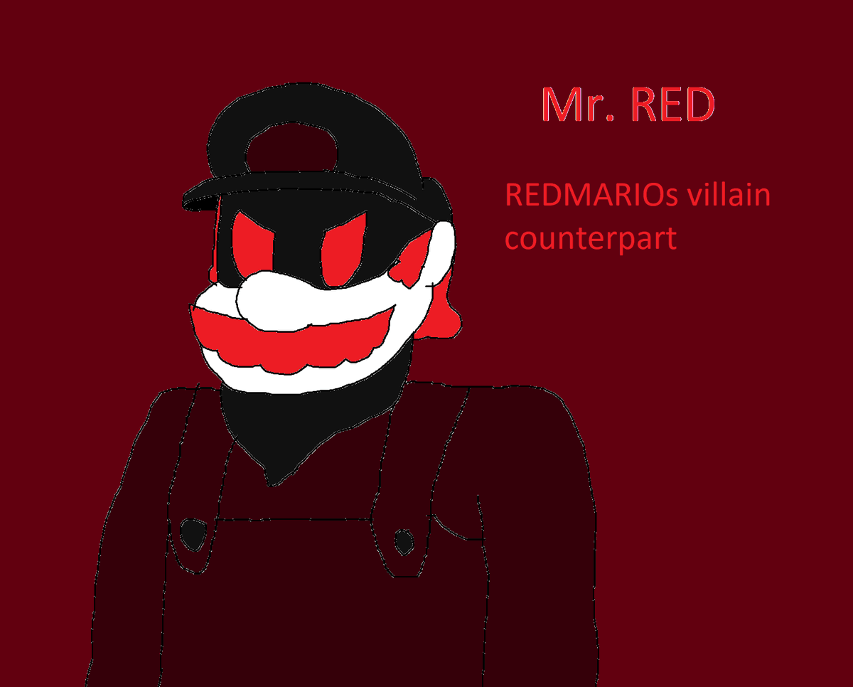SMRO131's tweet photo. Mr. RED(REDMARIOs evil/villain counterpart) #marioexe #marioexeoc #horrorbrew #REDMARIO #SuperMario https://t.co/Iz1eNvICNB