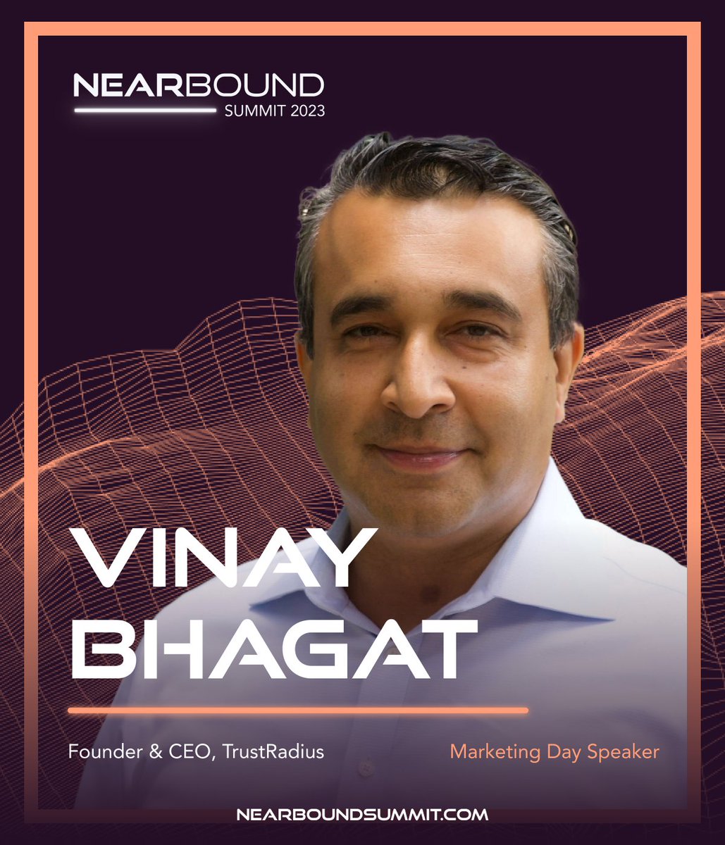 trustradius's tweet image. Are you suffering from &quot;4.7 star syndrome&quot;? 😬

🔍 the cure in, The Data is In: It&apos;s About &apos;Who&apos; Not &apos;How&apos;, with our Founder and CEO, @vinaybhagat, Nov. 8, 3:00 pm ET, at #NearboundSummit2023. Get your ticket for the full summit, Nov 6-9: bit.ly/3tLginZ

#ProveItOrLoseIt