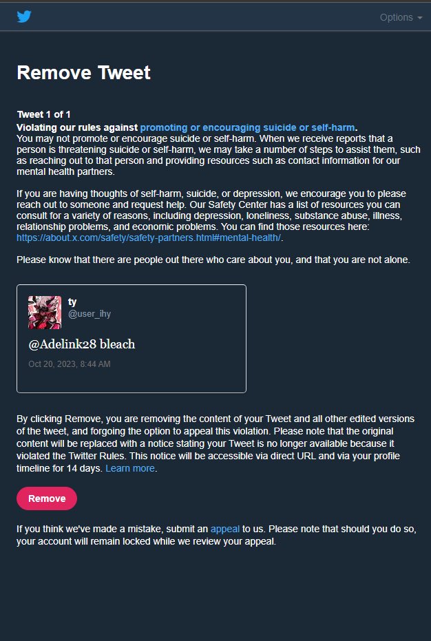 PinkDemonDude's tweet photo. i guess twitter doesnt like that anime 💀 https://t.co/0sJLolfPh5