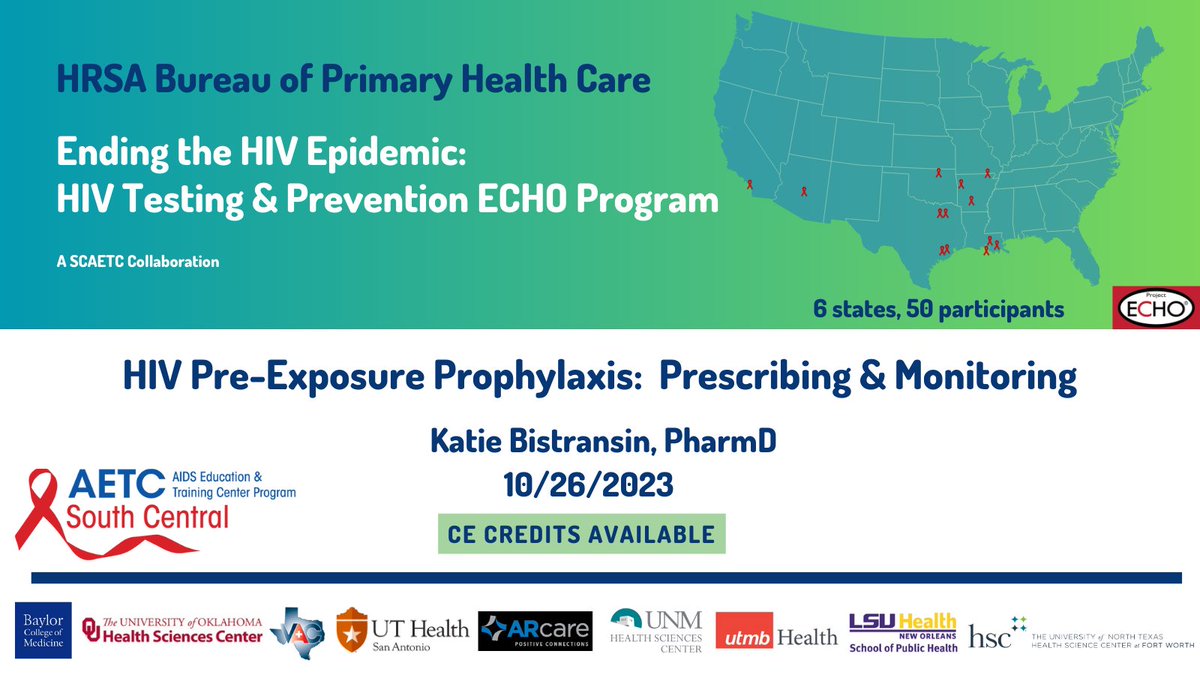 HoustonAETC's tweet photo. Looking forward to hosting Dr. Bistransin today.
#HIVTwitter #HIVPrEP #PrEPForHer
More needs to be done in the U.S. South to get PrEP into the hands of many.
@ReACHCntr @AETCNCRC @UTHSA_AETC @Women_in_ID @SisterLoveInc @SouthernAIDSCo @UTMB_SPPH @MannyGuajardoMD @DrMandyJHill https://t.co/F7KbLwpDHx