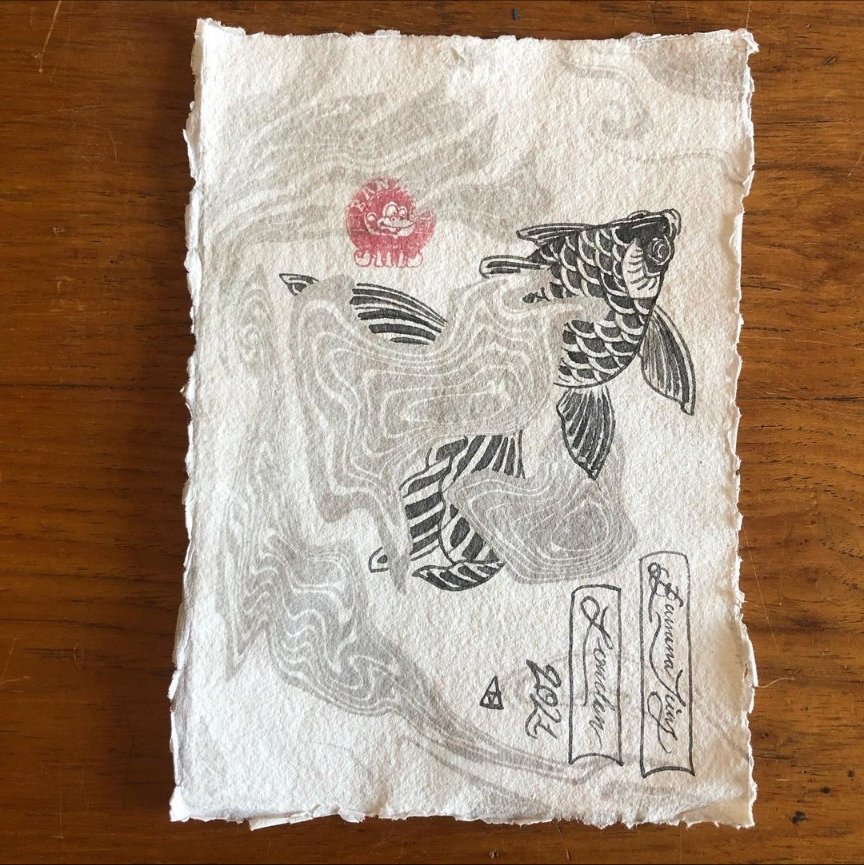 Stunning combination of hand drawing and suminagashi by <a href="/bananajims/">Bananajims</a> ❤️