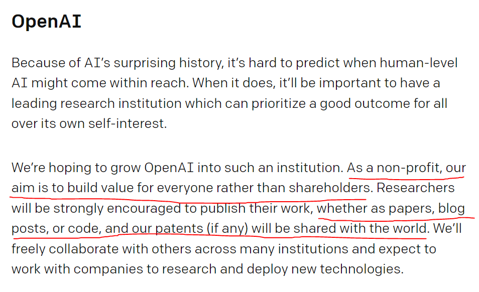 abacaj's tweet photo. This page is long gone, but it is the vision "OpenAI" started with. Now that it has changed, AGI needs to be open and we all need to have acceess https://t.co/Pa71YUmnqz