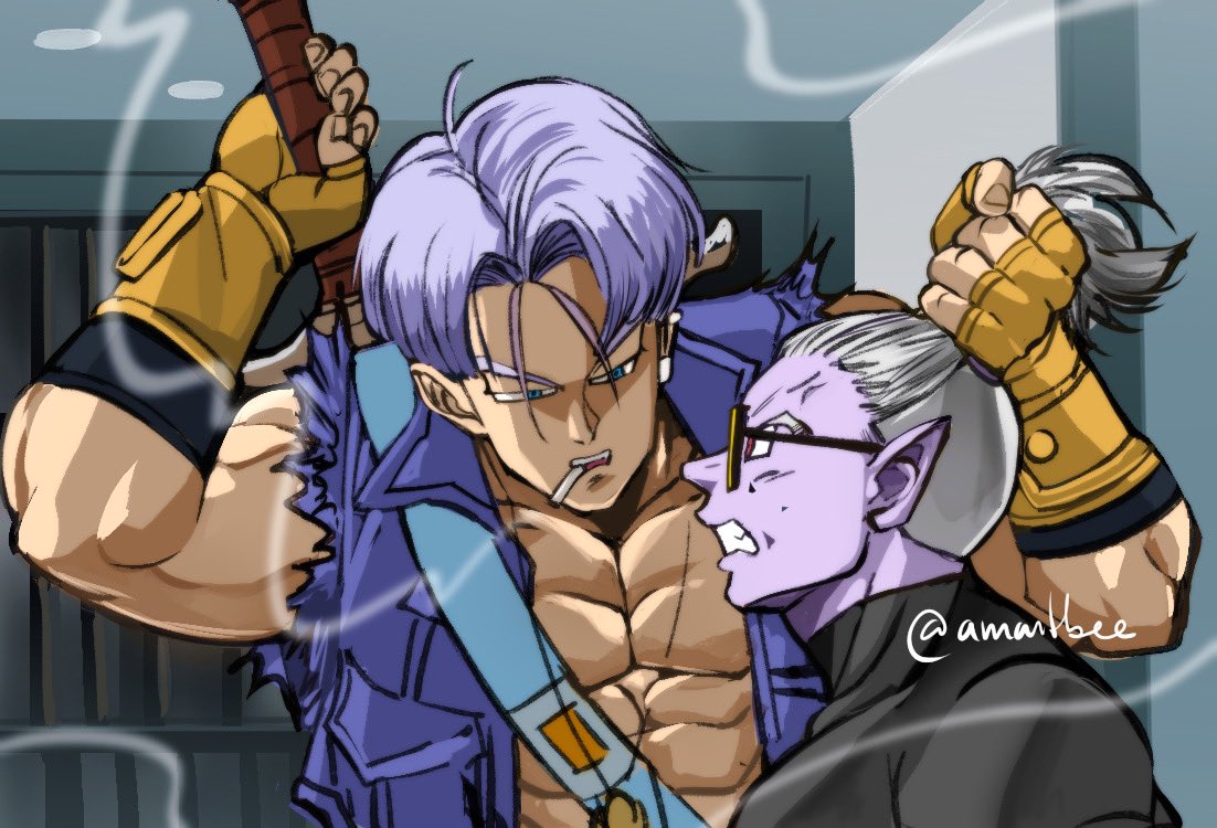 amartbee's tweet photo. Trunks teaching Fuu some manners. https://t.co/glyqHmk2KW