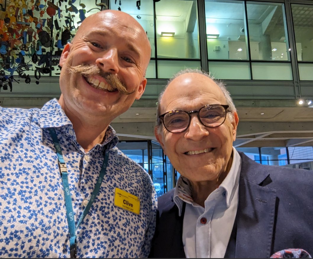 So excited to have helped host a visit from Sir David Suchet <a href="/uclh/">UCLH</a>  to celebrate volunteering. My moustache met its inspiration! I am such a Poirot fanboy! *swoon*