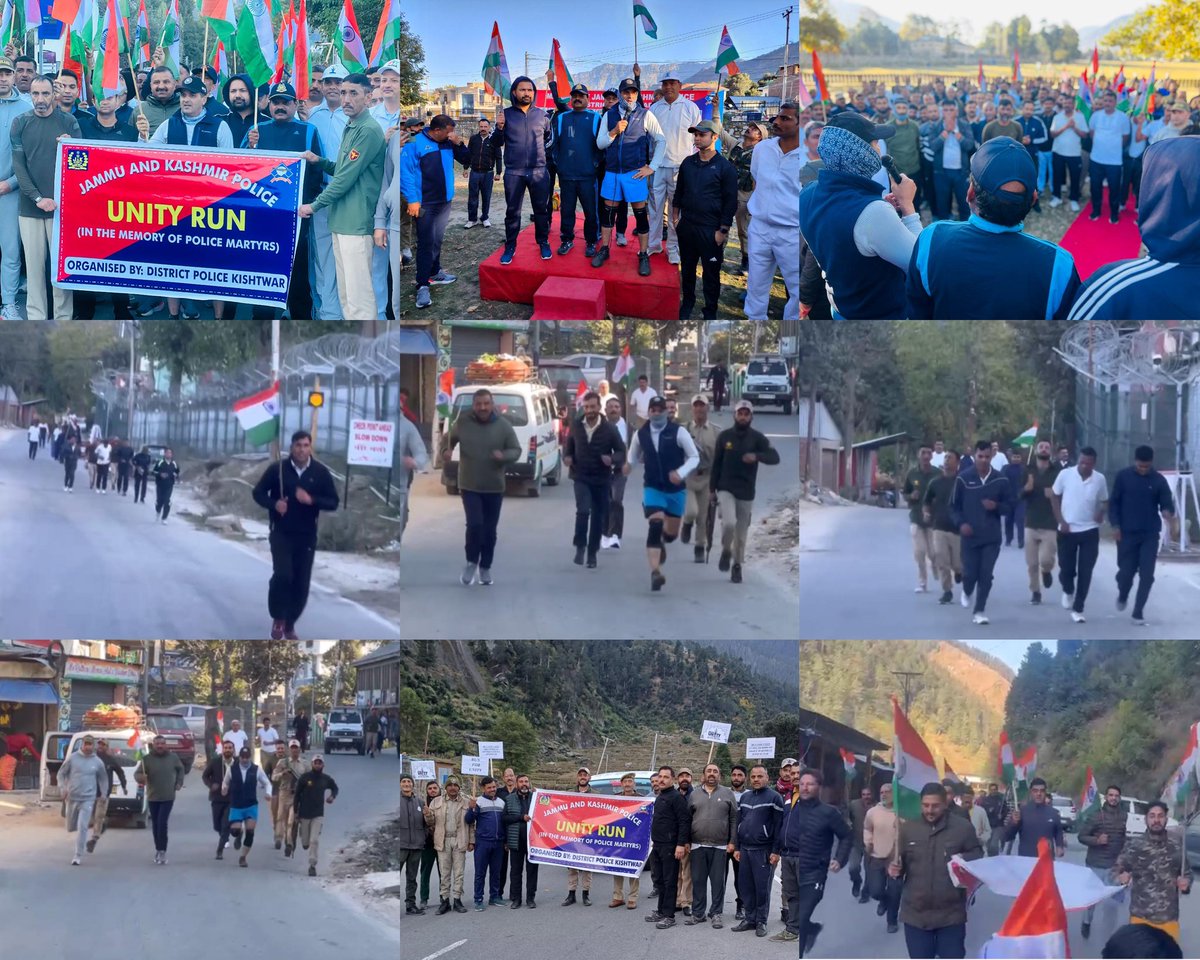 DICKishtwar's tweet image. #RashtriyaEktaDivas
#UnityRun
Kishtwar Police organised "Unity Run" to paid tribute to martyrs and uniting the community in patriotism.
@SSPKishtwar Khalil Poswal led the event, emphasizing the importance of honoring our brave heroes.  
@OfficeOfLGJandK 
@diprjk 
@ddnews_jammu