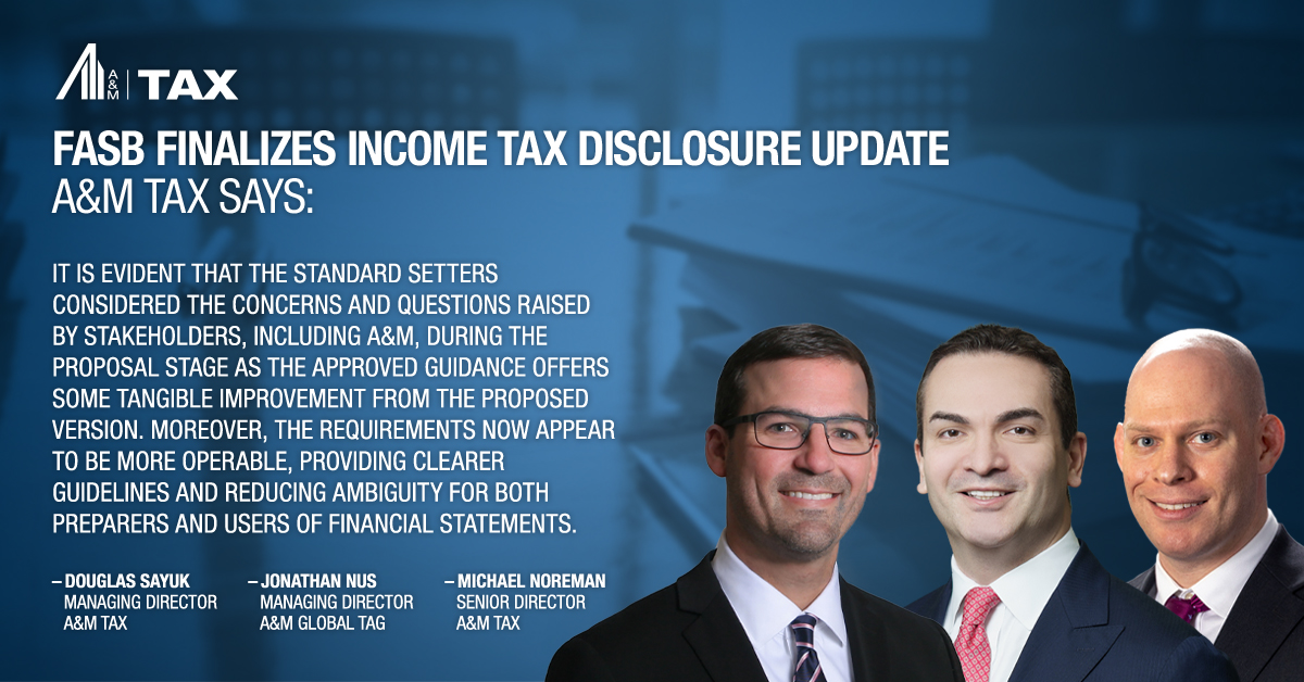 The Financial #Accounting Standards Board's update for #IncomeTax disclosures is in its final stages with slight revisions. These changes will offer more transparent #insights into a company's tax position &amp; operations. More from @AlvarezMarsal #Tax: bit.ly/3ztJFeo
