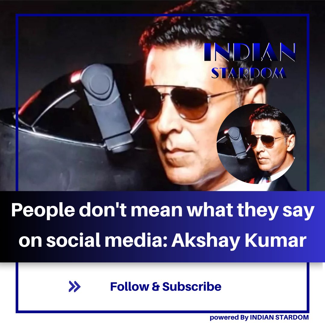 Actor Akshay Kumar spoke about the use of social media in the current age. 'Social media stands as a substantial platform where money is also earned. Lot of people don't even mean what they are saying, but they're just trying to kickstart conversations and get more likes,'...
Alt