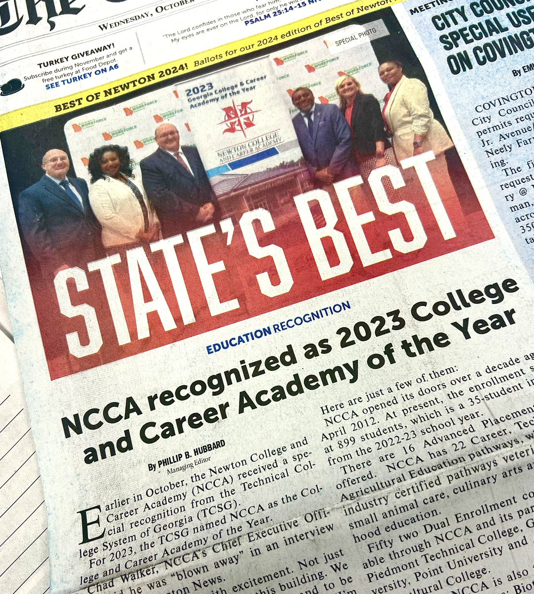 Congratulations to the very best College  and Career Academy in the state of Georgia! <a href="/NCCA_Covington/">NCCA</a> <a href="/NewtonCoSchools/">NCSS</a> #StatesBest