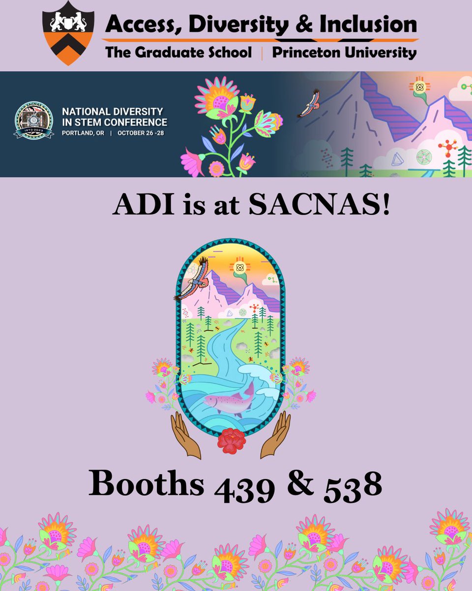 #ADI is blazing an Oregon Trail to Portland for <a href="/SACNAS/">SACNAS</a> 2023! 

Come stop by booths 439 &amp; 538 to meet staff, faculty, and current grad students and, of course, bag some swag. 🛍️ 

We can't wait to meet you! 🐯 🖤 🧡 👋🏿 👋🏾 👋🏽 
graddiversity.princeton.edu
#phdlife