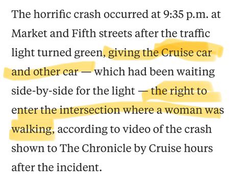 metamatt's tweet photo. This @sfchronicle coverage of that horrible Cruise-pedestrian accident on Oct 2 is really frustrating. This is not how it works:

https://t.co/fPugOV2dwG https://t.co/sm8ZYXNlDX