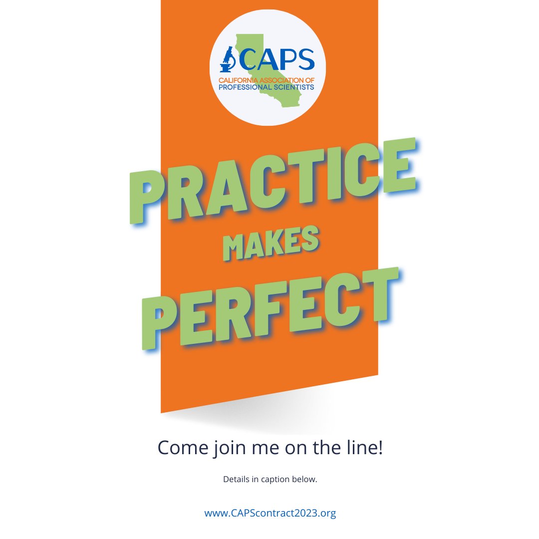 capsscientists's tweet photo. Join your fellow CAPS members at a worksite near you to practice picketing! (Must be done during breaks, not work hours). Check out https://t.co/0UiGcGTqp1 for a practice near you, or sign up to be a Practice Picketing Captain! #valuescientists #practicepicketing https://t.co/PPBegoJnOA