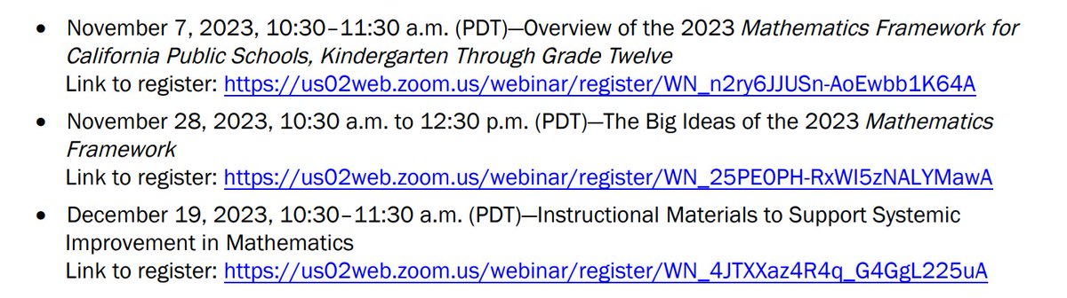 CDECurriculum (@cdecurriculum) on Twitter photo As we initiate the state-level adoption process for mathematics instructional materials, the <a href="/CADeptEd/">CA Department of Education</a> will host webinars for interested publishers and content developers to discuss the guidance and evaluation criteria in the new Math Framework. Questions? mathadoption@cde.ca.gov As we initiate the state-level adoption process for mathematics instructional materials, the <a href="/CADeptEd/">CA Department of Education</a> will host webinars for interested publishers and content developers to discuss the guidance and evaluation criteria in the new Math Framework. Questions? mathadoption@cde.ca.gov