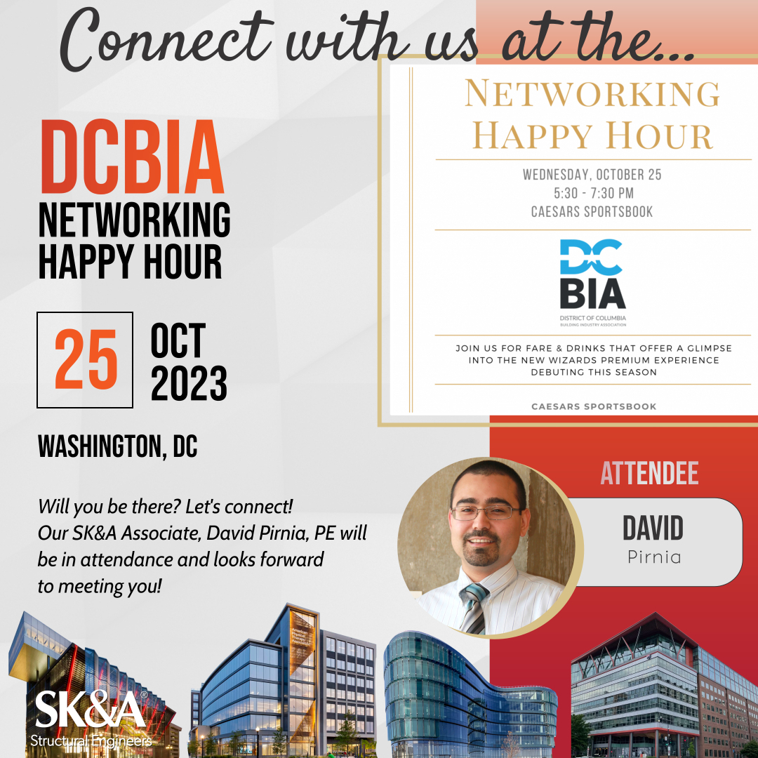 TheSKAGroup1's tweet photo. Join #DCBIA and the @WashWizards for a Networking Happy Hour at the Caesars Sportsbook at the Capital One Arena. Get a Glimpse into the New Wizards premium experience debuting this season with fare and drinks
#structuralengineering #DCengineering #aecindustry #aecinthedmv https://t.co/gzROyZwL4y