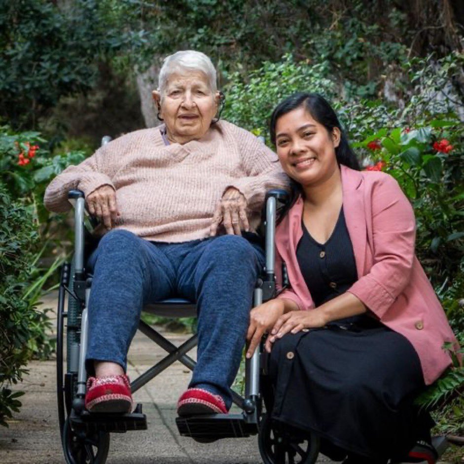 yaelbt's tweet photo. This is 95-year-old Nitza and her caretaker Camille - a true hero.

When Hamas terrorists broke into their home in Kibbutz Nirim, Camille begged them to leave Nitza alone, and offered all the money she had saved for her upcoming trip to her native Philippines: $1500. 

The terrorists agreed to move on, and Camille hid in bed with Nitza in her arms for 2.5 hours until the IDF rescued them.  She promised her she’d never leave.

Salamat sa inyo! 🇵🇭🇮🇱