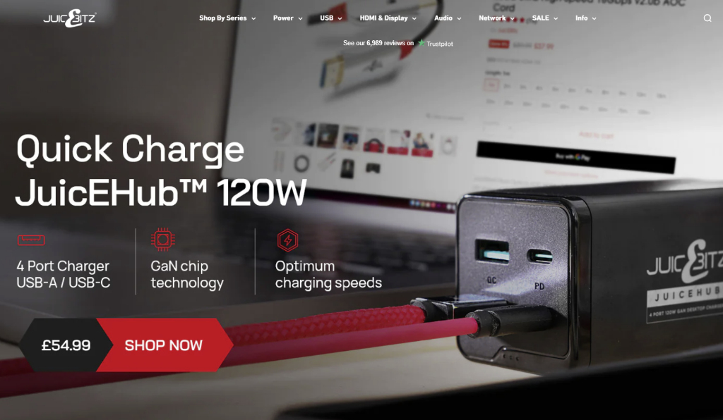 ** SPECIAL OFFER **
Buy any two items and SAVE 20%.
Enter Code: 23XNWTGPP at the checkout.

USB Cables, HDMI Leads, Audio Interconnects, Guitar Leads, High Speed Network Cables, Powerbanks, Fast Chargers and more.

Hurry, ends soon!
juicebitz.co.uk

*excludes sale items.