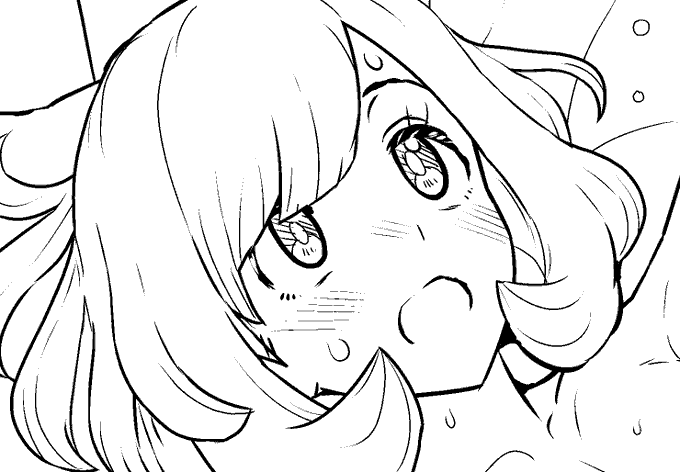 5P目線画完了。残りは6P目に。 