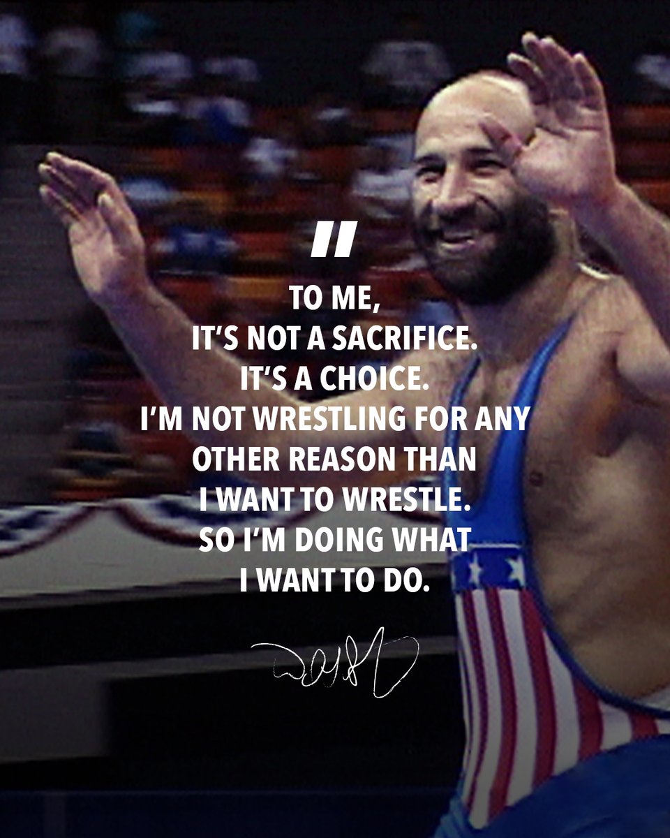 the_rudis's tweet photo. “To me, it’s not a sacrifice. It’s a choice. I’m not wrestling for any other reason than I want to wrestle. So I'm doing what I want to do."

 - Dave Schultz https://t.co/9YHjVYh4Rn