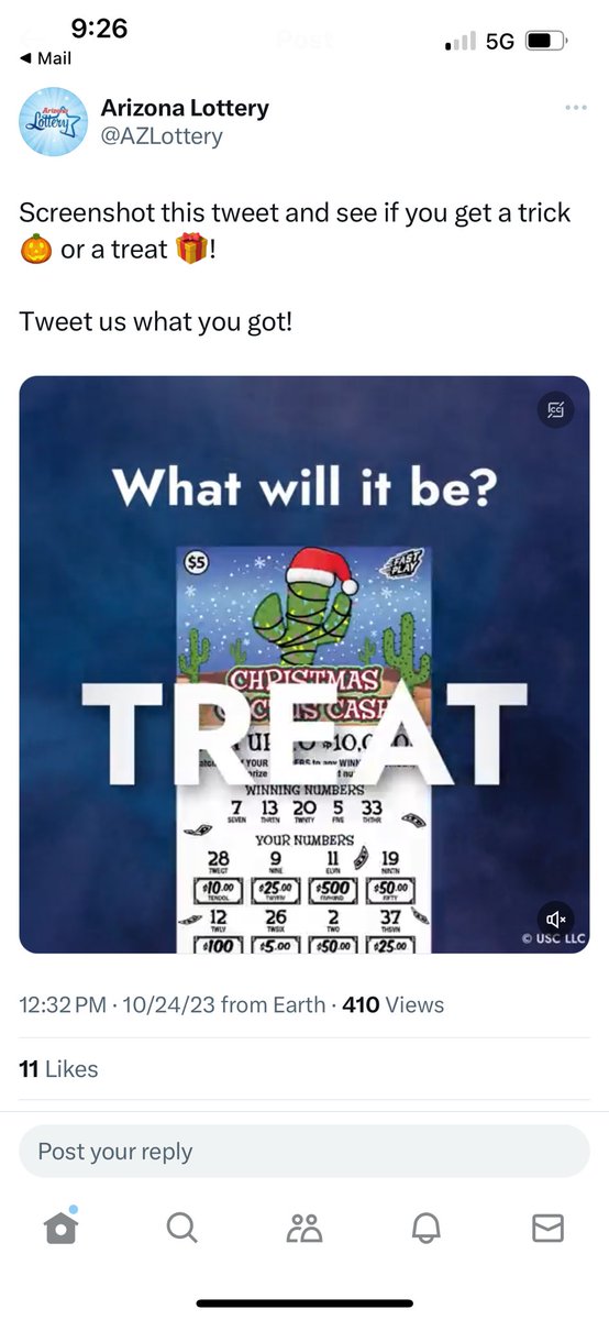 Fern88305251's tweet photo. @AZLottery 100K! https://t.co/DuwI4HjPmg