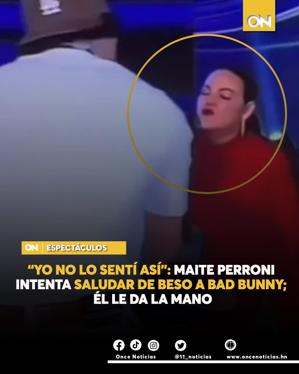 canal11hn's tweet image. #ESPECTACULOS🟣| Maite Perroni, cantante reconocida por ser una de las integrantes de la banda RBD, pasó un momento que muchos consideraron como incómodo en el escenario junto a Bad Bunny. 

Mira el VIDEO aquí👉: oncenoticias.hn/bad-bunny-nieg… 

#Maite #BadBunny #negó