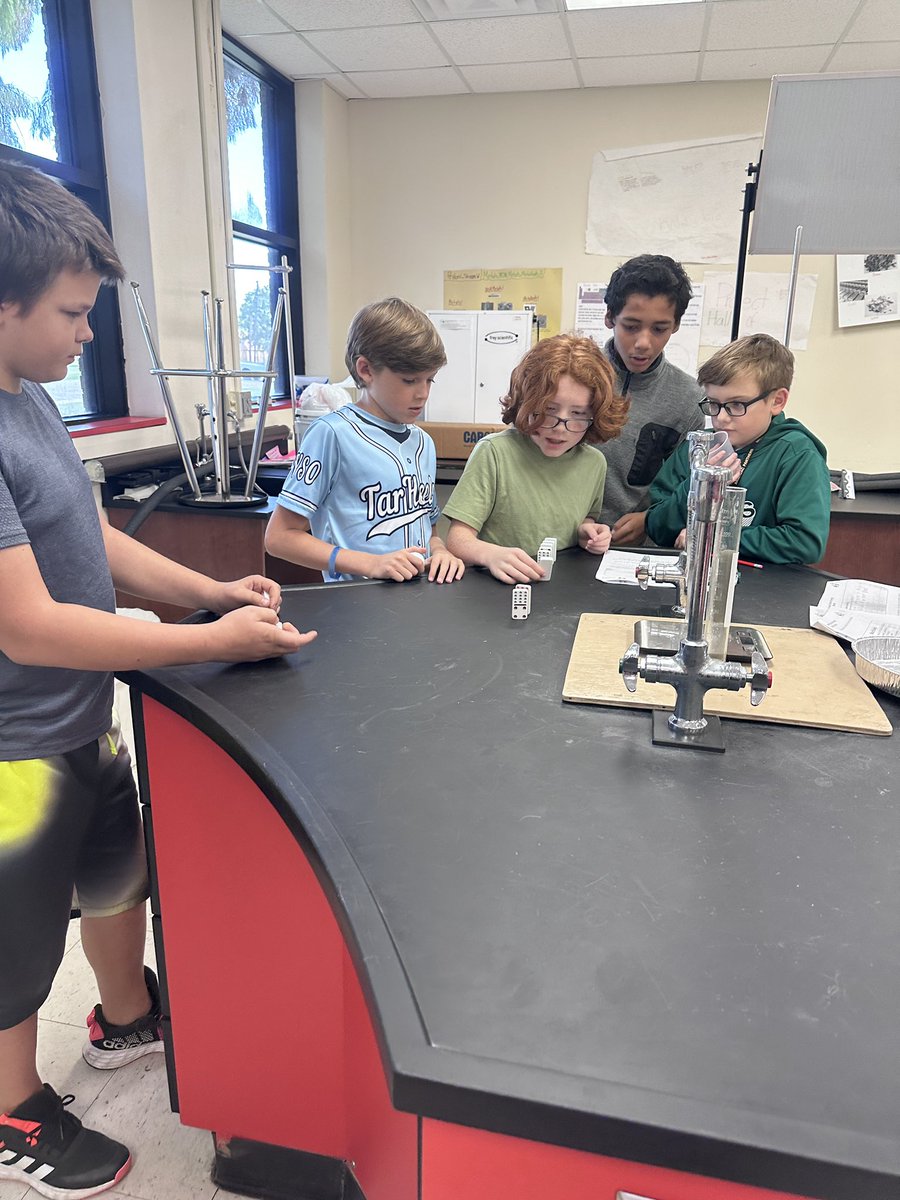 Coach Powell’s 6th grade science classes were hard at working applying the idea of potential and kinetic energy!