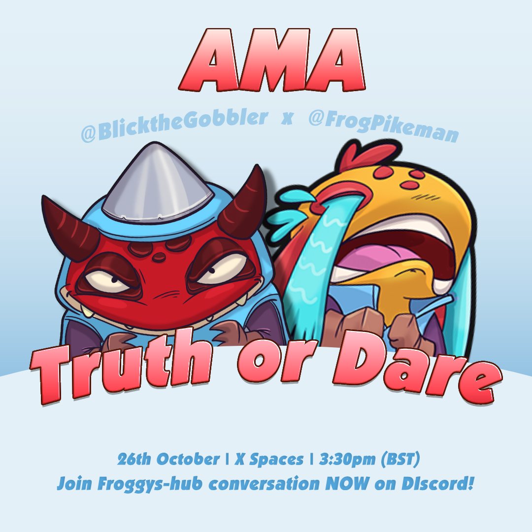 frogpikeman's tweet image. We&apos;re cooking up something 😈🔥 on froggys-hub in the AOFverse Discord!

Join the conversation as we get ready for tomorrow&apos;s Truth or Dare!