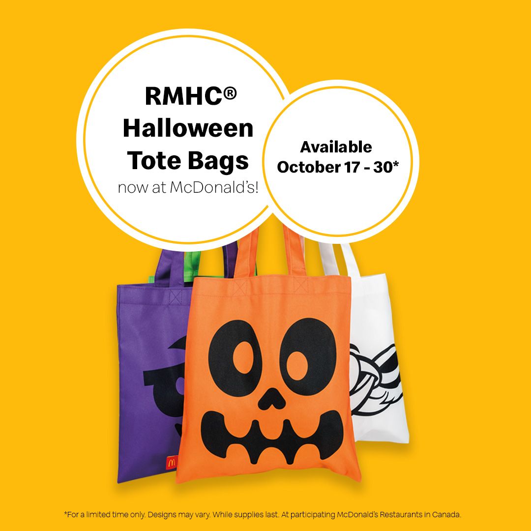 RMHC Halloween Totes are available exclusively at @mcdonaldscanada while supplies last. A portion of the proceeds from each tote sold will directly support RMHC Atlantic and families with sick children across our communities. 🎃🧡
#keepingfamiliesclose