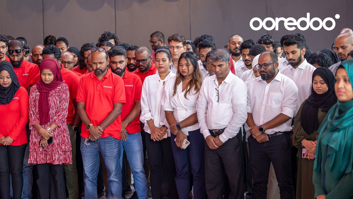 OoredooMaldives's tweet photo. Ooredoo Maldives team came together to stand firmly in solidarity with the people of Palestine including our brothers and sisters from @OoredooPss who have lost a beloved colleague and many loved ones during these heartbreaking and horrific attacks in Gaza. 

We stand together in prayer and unwavering support for peace and justice, and Insha Allah a better future for Palestine 🇵🇸