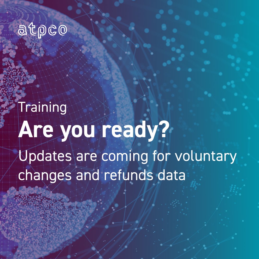 ATPCOnews's tweet photo. Get ready for the upcoming major changes in voluntary changes and refunds data. Join our online or in-person sessions. 🔗To sign up, log into your MyATPCO account, select the course you'd like to attend and click the Register button: https://t.co/3xVKuUEJFH

#ATPCO #training https://t.co/93Vt0US0yG