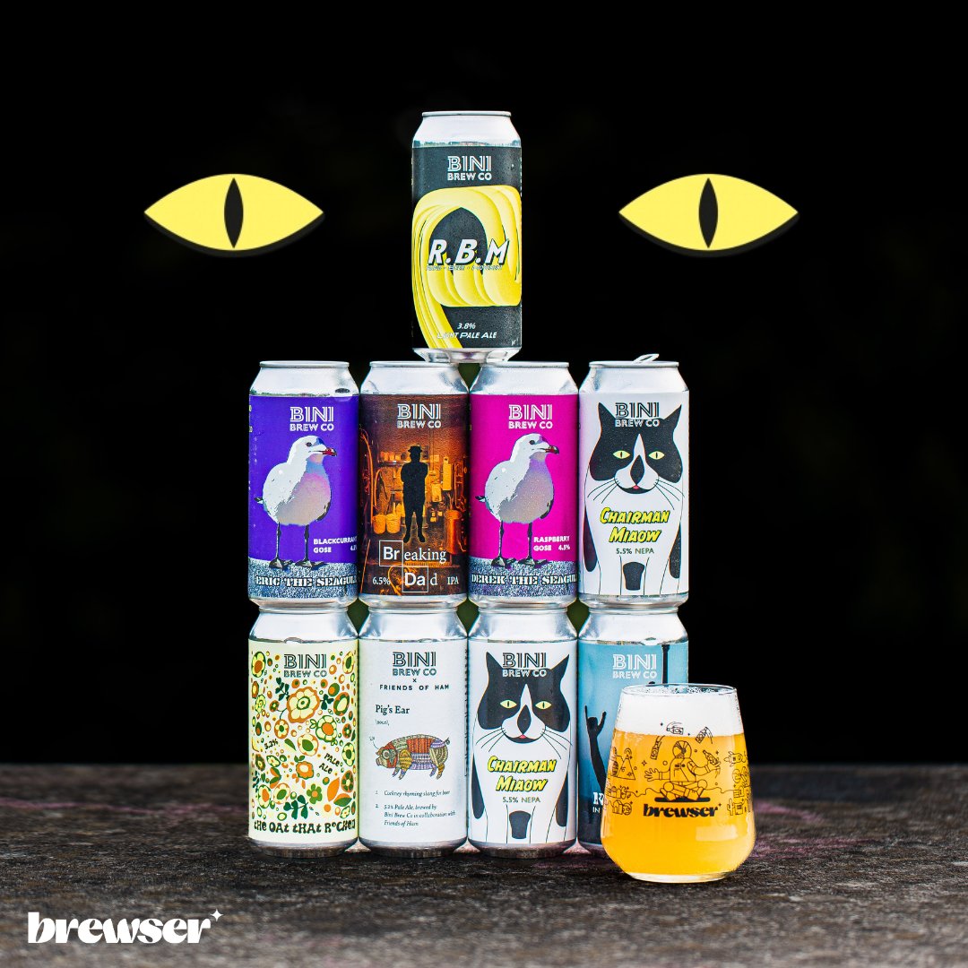 Brewser (@brewserbeer) on Twitter photo 😸 Have you met Chairman Miaow?
Well, now's your chance. In fact, meet the whole <a href="/BiniBrew/">Bini Brew Co</a> Crew, in this epic 9-can showcase box delivered fresh from Bini's home in Ilkley!
Expect modern craft at its finest, with big juicy IPAs, DIPAs, Lagers and even the odd Sour. A delightful 😸 Have you met Chairman Miaow?
Well, now's your chance. In fact, meet the whole <a href="/BiniBrew/">Bini Brew Co</a> Crew, in this epic 9-can showcase box delivered fresh from Bini's home in Ilkley!
Expect modern craft at its finest, with big juicy IPAs, DIPAs, Lagers and even the odd Sour. A delightful
