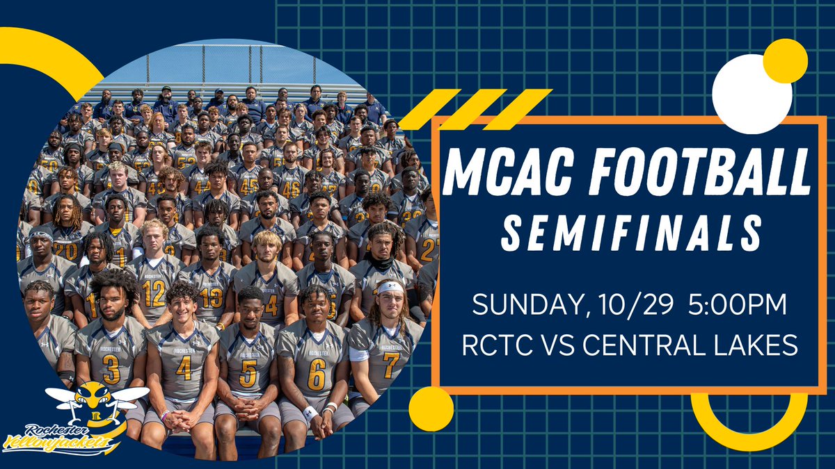 Big weekend for RCTC athletics! RCTC Volleyball plays at Anoka Ramsey in the Region 13 Championship, while soccer hosts the Midwest District Tournament and Football hosts the MCAC Semifinals...