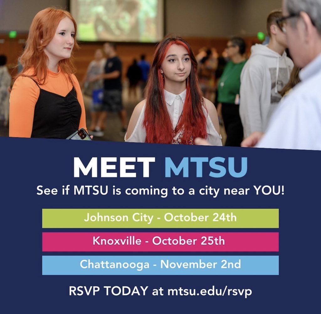 KarnsCounseling (@karnscounseling) on Twitter photo Juniors and Seniors! Tonight is MTSU at The Foundry. 6:00 pm. Go and hear about all things MTSU and enter for a chance to win a scholarship!! Juniors and Seniors! Tonight is MTSU at The Foundry. 6:00 pm. Go and hear about all things MTSU and enter for a chance to win a scholarship!!