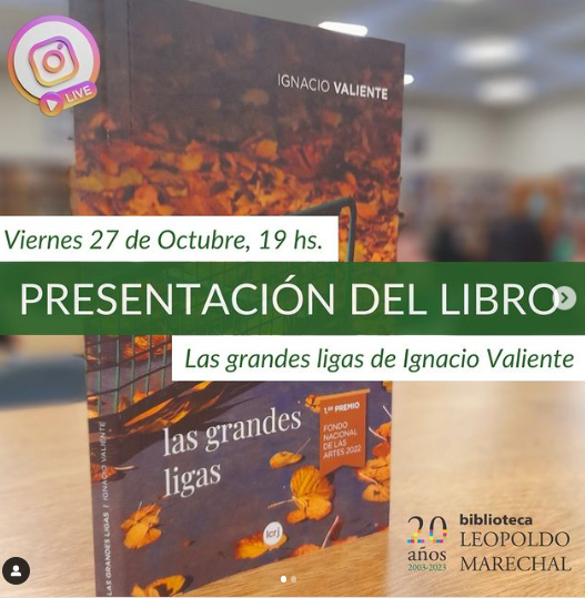 ¡Más presentaciones para este viernes! En este caso <a href="/theignavaliente/">Ignacio Valiente</a> estará hablando de sus cuentos increíbles en el Instagram de la Bliblioteca Leopoldo Marechal (@bibliotecaunlam) 👇🔥