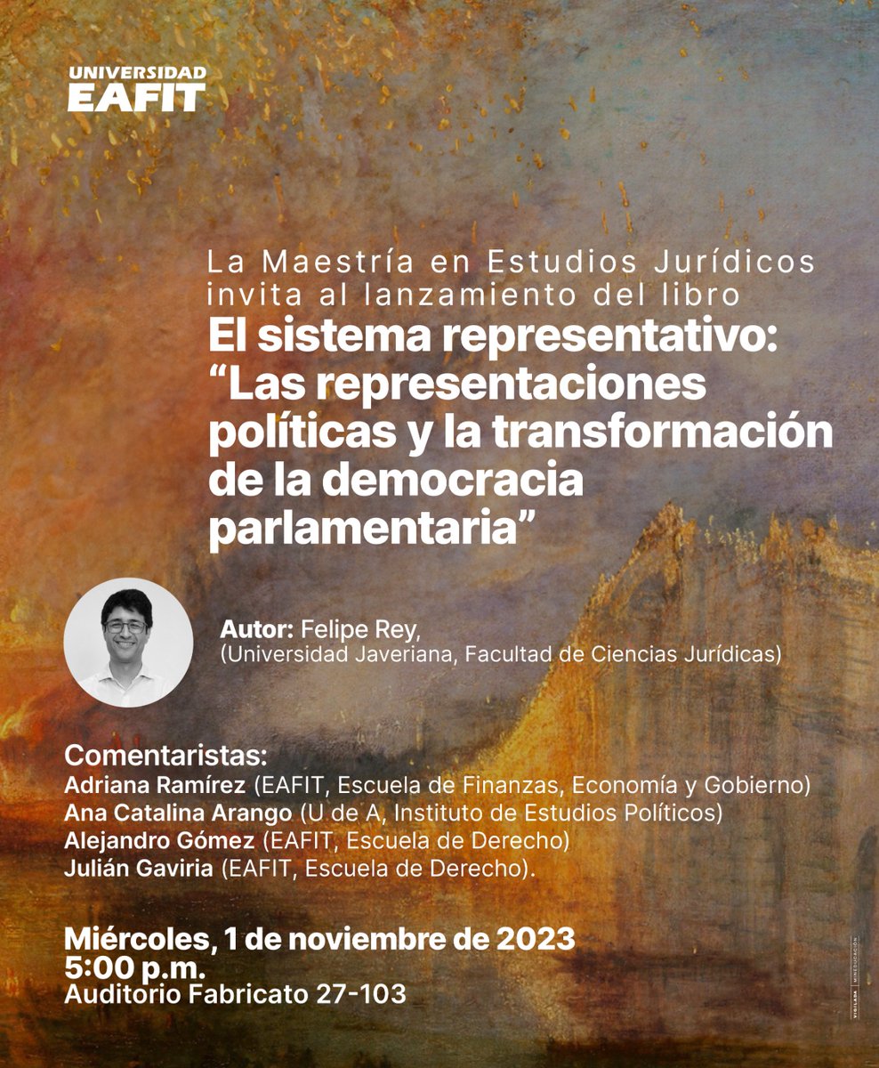 Doble razón para celebrar. Nuestro nuevo programa de investigación  (a partir de 2024-1) en la Escuela de Derecho de <a href="/EAFIT/">Universidad EAFIT</a>: la Maestría en Estudios Jurídicos (MEJ) y su invitación a la presentación del libro de nuestro admirado colega <a href="/rey_salamanca/">Felipe Rey Salamanca</a> el 1 de noviembre en <a href="/EAFIT/">Universidad EAFIT</a>.