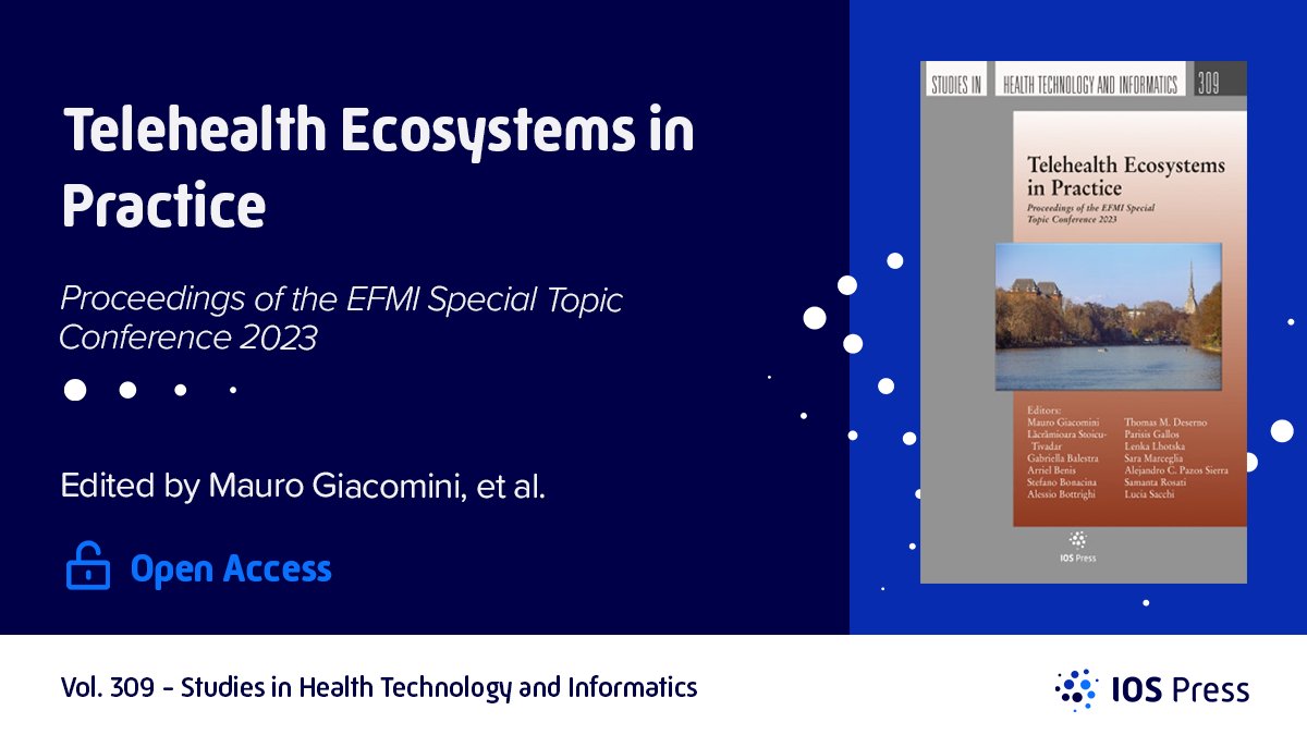 Are you attending #STC2023? We just published the proceedings of STC2023, a Special Topic Conference (STC) organized by @EFMI, held from 25 - 27 October 2023 in Turin, Italy. 📖Be the first one to read the book at bit.ly/HTI-309 #medicalinformatics #openacess
