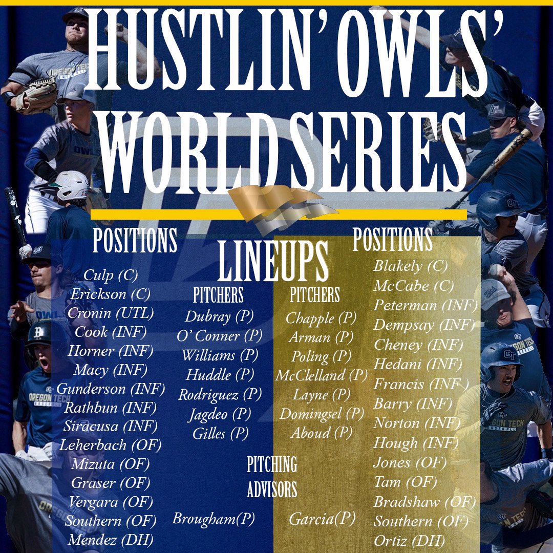 oit_baseball's tweet photo. Big weekend for TECH Baseball as we begin our Navy VS Gold World Series.

Big thank you to @vlyphotos for the amazing artwork. https://t.co/wlXaBEd6Zp