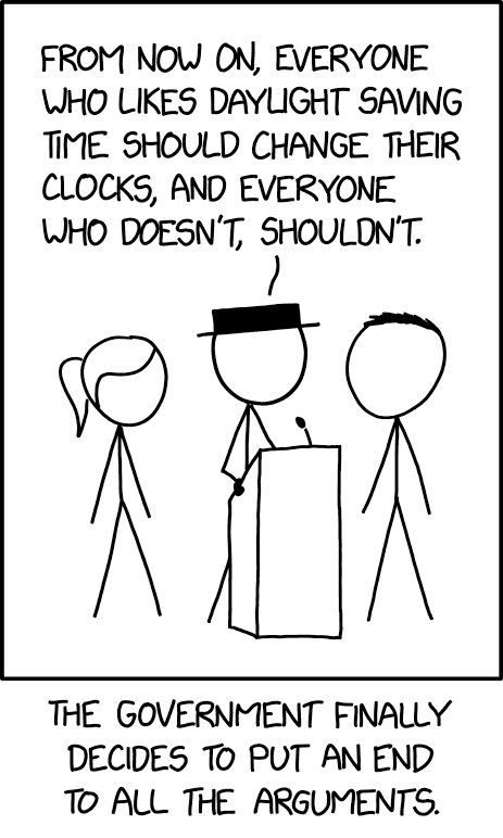 xkcd's tweet photo. Daylight Saving Choice https://t.co/XufcXLGd6y https://t.co/zDQkQsPOyn