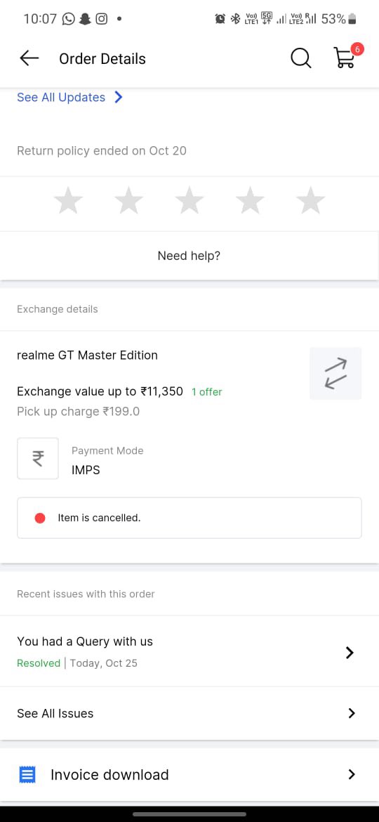 MahimaG59989871's tweet photo. Helpline person told to sell back on Flipkart after cancelling my pick up but the  amount I’m getting in exchange at the time of big billion days is now very less at sell back option, but continuously @Flipkart executives are saying to use sell back option @flipkartsupport https://t.co/sSFAzwxVxL