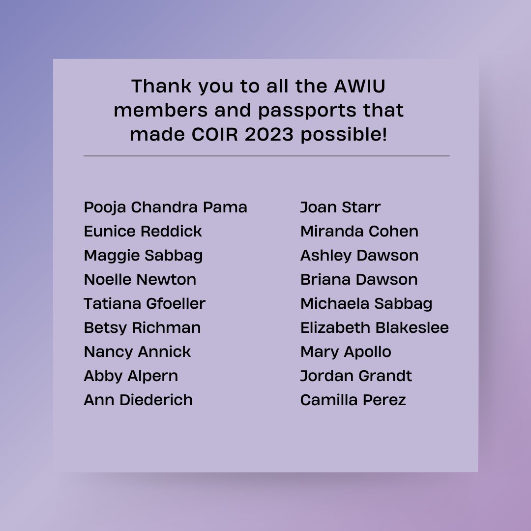 OfficialAWIU's tweet photo. Thank you to everyone who joined us, making COIR 2023 a resounding success! Stay connected with us and keep the momentum going. https://t.co/nNiNTXkZ2T