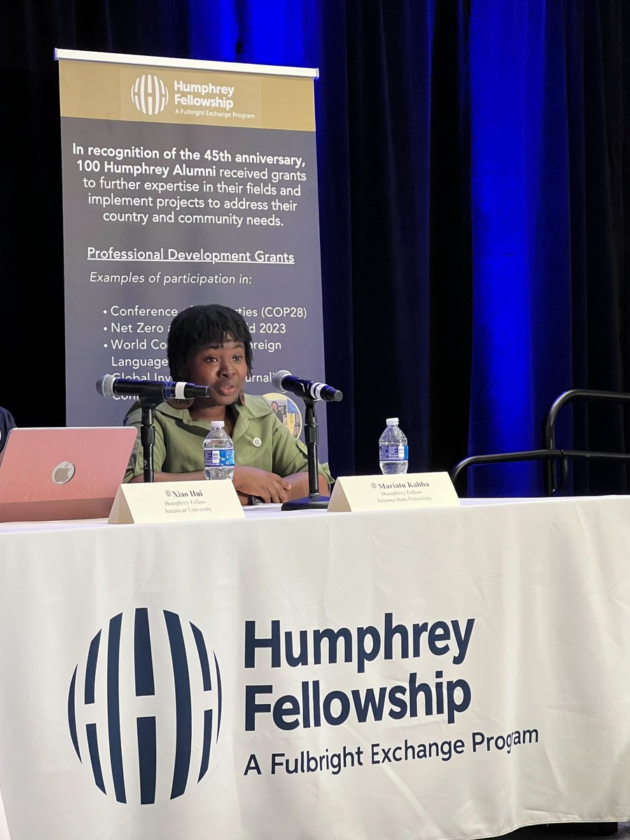 Cronkite Humphrey fellow <a href="/kabba_mariatu/">Esther M. Kabba</a> from Sierra Leone speaks at Global Leadership Forum in Washington D.C.